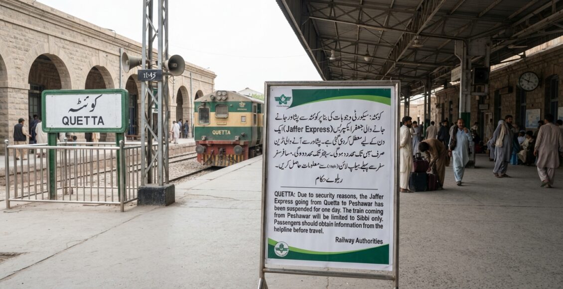 کوئٹہ، سیکیورٹی وجوہات کے پیش نظر کوئٹہ سے پشاور جانے والی جعفر ایکسپریس ایک دن کے لیے معطل