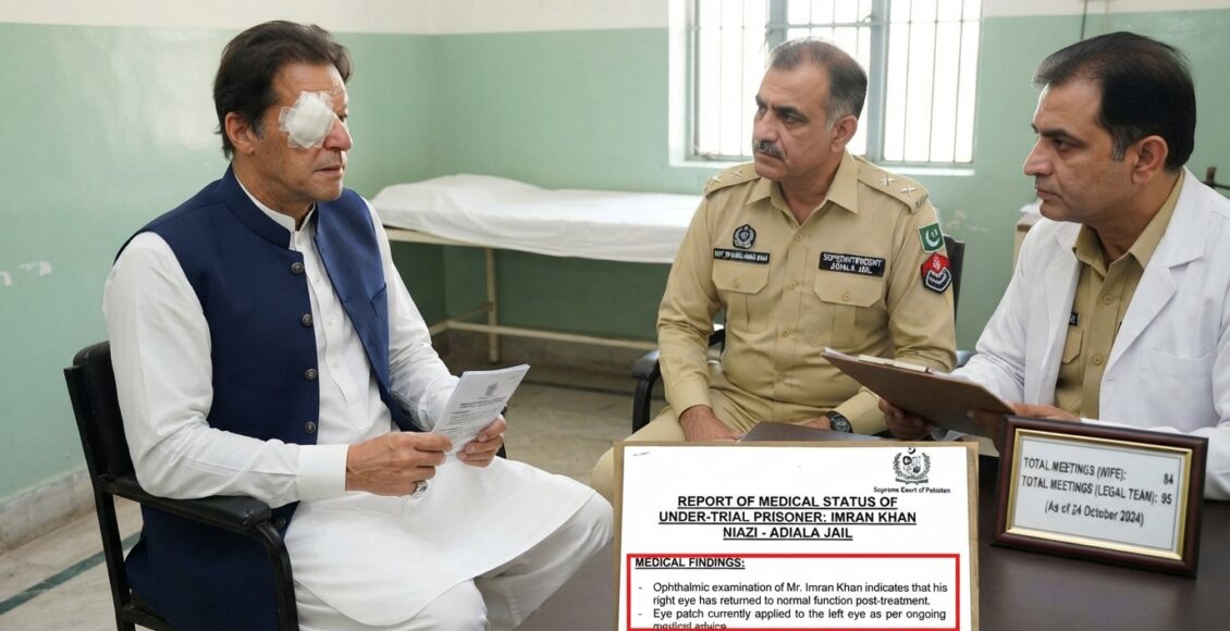 بانی پی ٹی آئی کی 1 آنکھ نارمل ہو چکی، اہلیہ سے 84 ملاقاتیں کروائیں،سپرنٹنڈنٹ اڈیالہ جیل کی سپریم کورٹ میں رپورٹ جمع