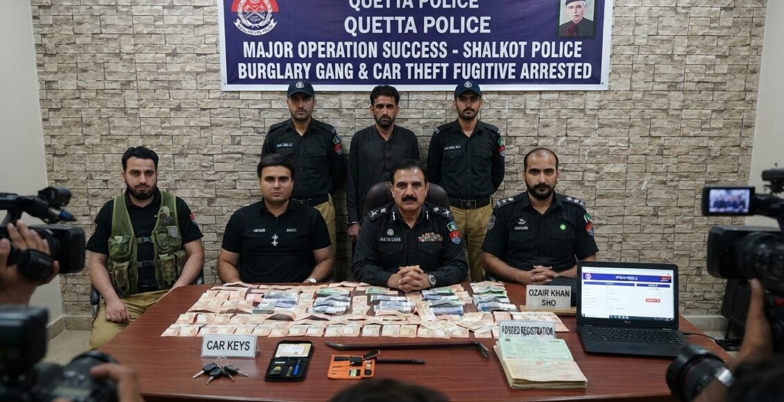 کوئٹہ، تھانہ شالکوٹ پولیس کی بڑی کارروائیاں، نقب زن گینگ اور کار چوری کا مفرور ملزم گرفتار