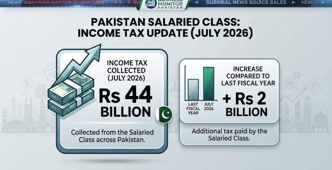 جولائی 2026میں تنخواہ دار طبقے سے 44ارب روپے انکم ٹیکس وصول کیاگیا