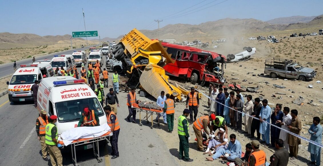 بیلا، بلوچستان کی قومی شاہراہوں پر ایک روز میں 54 ٹریفک حادثات، 74 افراد زخمی اور ایک جاں بحق
